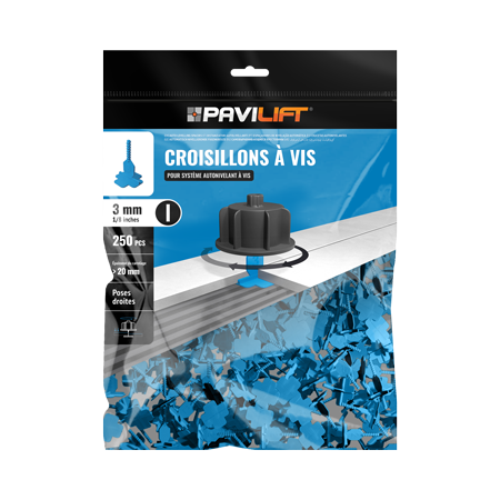 PAVILIFT : CROISILLONS AUTONIVELANTS A VIS 3 mm en I /Sachet 250 U SCR230SB