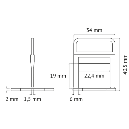 PAVILIFT : CROISILLONS AUTONIVELANTS À CALE 1.5 mm en I /Carton 1000 SAC15IC1000