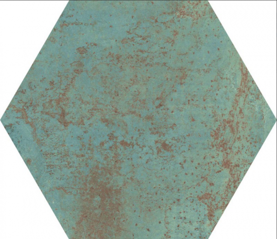 APAVISA : ZINC HEXAGONAL  - GREEN : 25 x 29