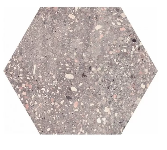 APAVISA : WIND HEXAGONAL  - GREY - 25 x 29